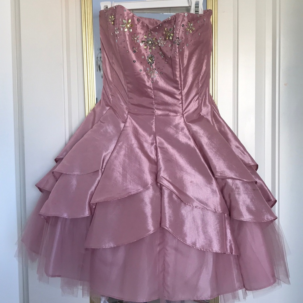Masquerade Satin and Tulle Pink Party Dress